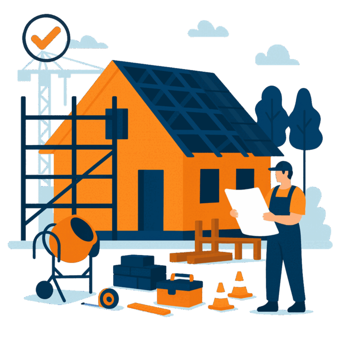 General construction crew on site