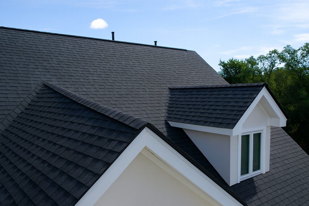 Newly installed roof on a residential property